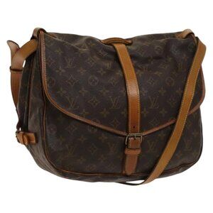 Authentic LOUIS VUITTON Monogram Saumur 35 Shoulder Bag M42254 LV